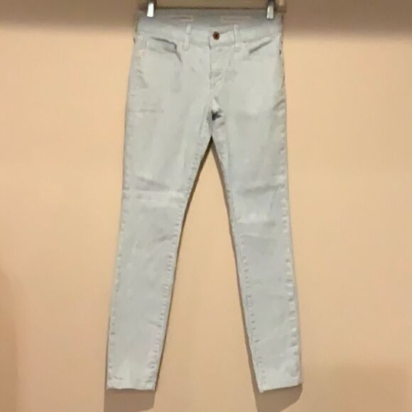 Anthro Pilcro letterpress striped Skinny Railroad blue white Jean denim 25 - Picture 5 of 16